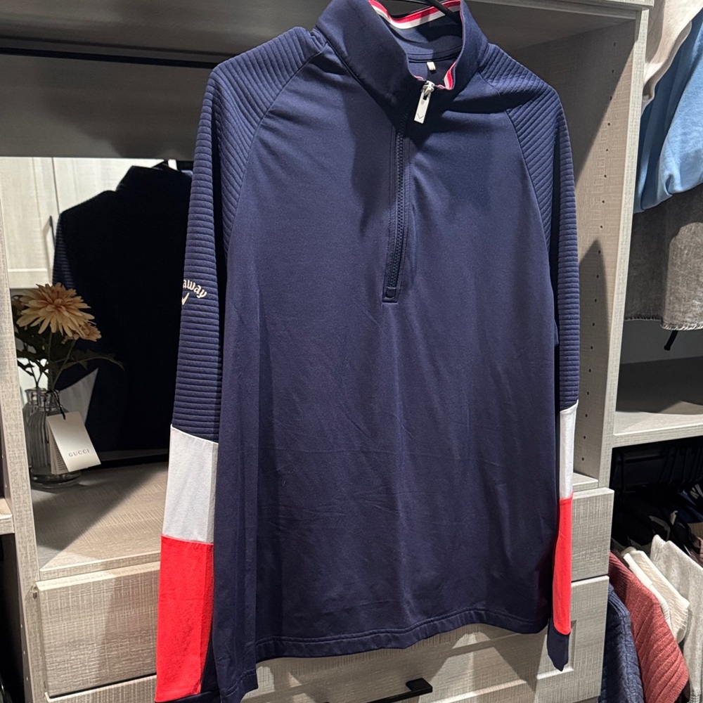 Callaway Navy and Red Lightweight Golf Pullover